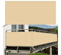 Frangivisto Balcono Schermi 130 x 550 cm Privacy Frangivento Protezione UV con Occhielli e Fascetta Frangivisto Balcono, Telo Ombreggiante per Esterno Terrazza, Giallo sabbia