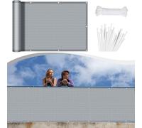 Frangivisto Balcono Schermi 145 x 700 cm Privacy Frangivento Protezione UV con Occhielli e Fascetta Frangi-Vista, Frangi-Vista Giardino per Esterno Terrazza, Grigio
