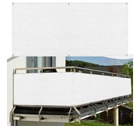 Frangivisto Balcono Schermi 70 x 100 cm Privacy Frangivento Protezione UV con Occhielli e Fascetta Frangivisto Balcono, Telo Ombreggiante per Esterno Terrazza, Bianco