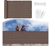 Frangivisto Balcono Schermi 85 x 560 cm Privacy Frangivento Protezione UV con Occhielli e Fascetta Frangi-Vista, Frangi-Vista Giardino per Esterno Terrazza, Marrone
