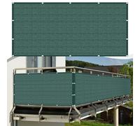 Frangivisto Balcono Schermi 95 x 650 cm Privacy Frangivento Protezione UV con Occhielli e Fascetta Frangivisto Balcono, Telo Ombreggiante per Esterno Terrazza, Verde Scuro