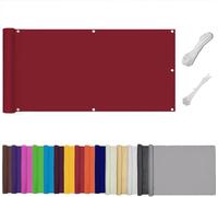 Frangivisto Balcono Schermo Protettivo Divisorio Copri Ringhiera Impermeabile,Frangivista per recinzione giardino,Protezione Privacy per Balcone, Terrazza - HDPE UV (Rosso,0.7x8m)