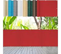 Frangivisto e Telo Frangivento 65 x 600 cm Tessuto HDPE da 220G/M², Frangivento Stabilizzato Ai Raggi UV Rete Ombreggiante, Paravento per Balcone per Esterno Terrazza, Rosso