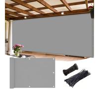 Frangivisto per Balcone 0.6 x 2.5 m Protezione Impermeabile Copri Ringhiera Balcone Privacy Frangivento Protezione UV Rivestimento Schermante per Terrazza Esterno, Grigio Chiaro