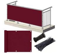 Frangivisto per Balcone 1.2 x 1.5 m Protezione Impermeabile Copri Ringhiera Balcone Privacy Frangivento Protezione UV Rete Ombreggiante per per Terrazza Esterno, Weinrot