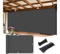 Frangivisto per Balcone 1.4 x 1.5 m Protezione Impermeabile Copri Ringhiera Balcone Privacy Frangivento Protezione UV Rivestimento Schermante per Terrazza Esterno, Grigio Scuro