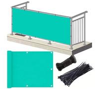Frangivisto per Balcone 1.75 x 3.5 m Protezione Impermeabile Copri Ringhiera Balcone Privacy Frangivento Protezione UV Rete Ombreggiante per per Terrazza Esterno, Blu Cielo