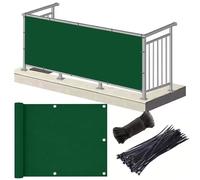 Frangivisto per Balcone 1.75 x 4.5 m Protezione Impermeabile Copri Ringhiera Balcone Privacy Frangivento Protezione UV Rete Ombreggiante per per Terrazza Esterno, Verde Scuro