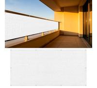Frangivisto per Balcone 125 x 320 cm Protezione Della Privacy, Protezione Uv, Antivento Antipioggia, Facile da Pulire Telo Copertura Frangivisto per Balcone Giardino, Bianco