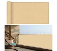 Frangivisto per Balcone 130 x 160 cm Protezione Della Privacy Schermo in HDPE Permeabile, Leggermente Trasparente Balconi Schermo Privacy per Appartamenti, Giardino Esterno, Giallo sabbia