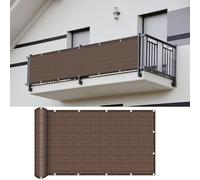 Frangivisto per Balcone 140 x 230 cm Anti-Uv, Telo Copri Ringhiera e Schermo Privacy con Occhielli Schermi Protettivi per Privacy Del Patio per Terrazza Esterno, marrone