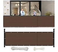 Frangivisto per Balcone 90 x 1000 cm Telo Ombra Schermo Telo Copertura Frangivisto Protezione Solare, Facile Installazione per Ringhiera Protezione Balcone, Marrone
