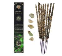 Frangrance & Sens - Incenso Bastoncini Naturali Mix Spezie, Artigianali Fatti a Mano, Incluse Vere Pietre Avventurina Verde, Lunga Durata (circa 75min), 20gr