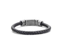 Frank 1967 7FB-0610-20 Leren Bracciale - Heren - Forato - 6,2 mm - Slot per stalen - Larghezza 10,7 mm - Vuoto - 20 cm - Zwart, 20, Lega di acciaio, Nessuna pietra preziosa