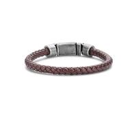 Frank 1967 7FB-0612-21 Leren Bracciale - Heren - Forato - 6,2 mm - Slot Stalen Slot - 10,7 mm - Vuoto - 21 cm - Donker Bruin, 21, Lega di acciaio, Nessuna pietra preziosa
