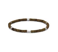Frank 1967 7FB-0704 Kralen Bracciale 4 mm - Tijgeroog - Staal - Rekbaar - 20 cm - Bruin, 18.5, Lega di acciaio, Nessuna pietra preziosa