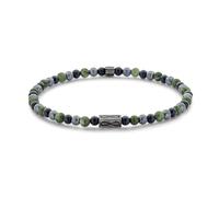Frank 1967 7FB-0718 - Bracciale da uomo con artigli più pregiati, 4 mm, Mos Agaat - Hematiet - Zwart Agaat - Rekbaar - 18,5 cm - Groen, 18.5, Lega di acciaio, Nessuna pietra preziosa