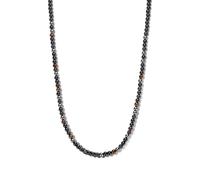 Frank 1967 7FN-0056 Kralen Ketting Natuursteen 6,5 mm - Heren - 65 cm - Tijgeroog - Hematiet - Agaat - Vulkaan Glas - Zwart - Bruin, 65, Lega di acciaio, Nessuna pietra preziosa