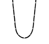 Frank 1967 7FN-0059 Kralen Ketting Zwart Agaat - Heren - 4 mm - Mat Staal - 70 cm - Zwart, 70, Lega di acciaio, Nessuna pietra preziosa