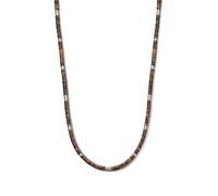 Frank 1967 7FN-0060 Kralen Ketting Tijgeroog - Heren - 4 mm - Mat Staal - 70 cm - Bruin, 70, Lega di acciaio, Nessuna pietra preziosa