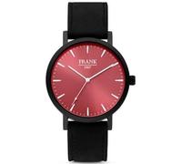 Frank 1967 7FW-0002 Men's Watch - Black Leather Strap, Red Dial, 42mm