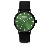 Frank 1967 7FW-0004 Men's Watch - Black Leather Strap, Green Dial, 42mm