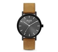 Frank 1967 7FW-0007 Men's Watch - Black Leather Strap, Green Dial, 42mm