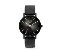 Frank 1967 7FW-0015 Men's Watch - Black Leather Strap, Grey Dial, 42mm