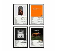 Frank Album Ocean Un Set Di 4 Poster Su Tela Per La Stanza, Estetica, Festival, Regalo, Famiglia, Camera Da Letto, Decorazione Da Parete, Casa 16x24inch(40x60cm)-4pcs