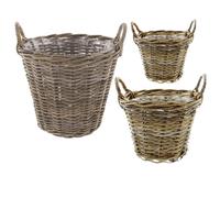 Frank Flechtwaren 3 Lui Cesto Piante Set di Cimini Fiori Con Pellicola Rattan