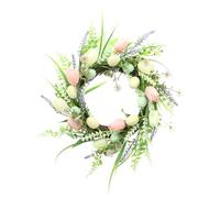 FRANK FLECHTWAREN Ghirlanda pasquale con tulipani, plastica, tessuto, rattan, dimensioni: ca. Ø 45 cm, diametro interno 16 cm