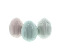 FRANK FLECHTWAREN Struttura dell'uovo di Pasqua, set da 3 pezzi, porcellana, dimensioni: altezza 8 cm