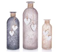 Frank Flechtwaren - Vaso decorativo con cuori, set da 3 pezzi