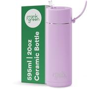 frank green Borraccia termica per bevande fredde o calde, 595 ml, bottiglia in metallo con coperchio con cannuccia, isolamento in ceramica, acciaio inox, tripla parete sottovuoto, viola lilla foschia
