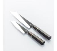 Frank Haasnoot Coltelli da Cuoco | Set Coltelli Cucina Giapponese | 22 e 16 cm | Ottimo Set di 2 Coltelli | Coltello da Cuoco e Spelucchino | Acciaio Inossidabile | Manico di Legno | Con Confezione