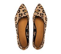 Frank Mully Ballerine a Punta lavorate a Maglia da Donna - Comode Ballerine Slip-on - Scarpe Classiche morbide, Giallo, 38.5 EU