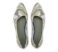 Frank Mully Ballerine a Punta lavorate a Maglia da Donna - Comode Ballerine Slip-on - Scarpe Classiche morbide, Verde, 38.5 EU