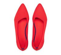 Frank Mully Ballerine a Punta lavorate a Maglia da Donna - Comode Ballerine Slip-on - Scarpe Classiche morbide, Rosso, 39 EU