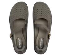 Frank Mully Ballerine da donna taglie forti, Mary-Jane, comode scarpe a maglia con ampia punta e cinghie regolabili, Verde cavo, 37 EU