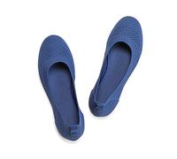 Frank Mully Ballerine Piatte Slip-on in Maglia da Donna - Décolleté con Punta Rotonda, Blu Reale, 38 EU