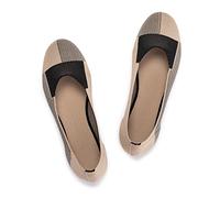 Frank Mully Ballerine Piatte Slip-on in Maglia da Donna - Décolleté con Punta Rotonda, Cachi, 38.5 EU