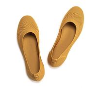 Frank Mully Ballerine Piatte Slip-on in Maglia da Donna - Décolleté con Punta Rotonda, Giallo, 38 EU