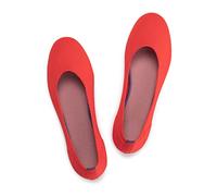 Frank Mully Ballerine Piatte Slip-on in Maglia da Donna - Décolleté con Punta Rotonda, Rosso, 38 EU