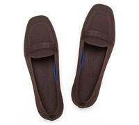Frank Mully Loafer da donna con punta quadrata, comode scarpe da ufficio e da lavoro, graziose penny, da infilare, camminare, guida, marrone scuro., 36 EU