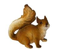 Frank NOVA Statuetta decorativa scoiattolo in poliresina, 15 x 12 x 15 cm, dipinta a mano, resistente alle intemperie e controllata dalla vista, statuetta da giardino per interni ed esterni