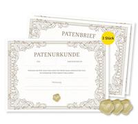 Frank Paperman® | 3 x certificati di patenone per padroni di battesimo | Classico | Set di certificati per battesimo | regalo per brevetti e patenoncoli | Lettera battesimale Patenkind