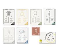 Frank Paperman® | 7 adesivi per raccolta differenziata | autoadesivi | diversi colori | formato DIN A6 10,5 cm x 14,8 cm | adesivo per bidoni della spazzatura in tedesco e inglese con codice QR e