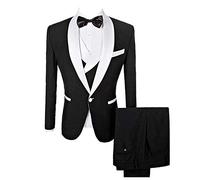 Frank Uomo Abito Scialle Collo 3 Pezzi Smoking Sposo Slim Fit