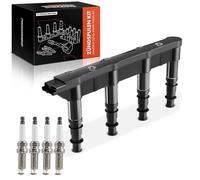 Frankberg 1x Bobina di accensione + 4x Candela di accensione 6 poli Compatibile con C2 JM 1.4L 2006-2008 C3 I FC FN 1.4L 2003-2009 C4 Coupé LA 1.4L 2004-2010 C4 I LC 1.4L 2004-2010 207 597085