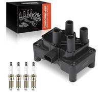 Frankberg 1x Bobina di accensione + 4x Candela di accensione Benzina Compatibile con Focus II DA DP HCP 1.6L 2009-2011 Focus III 1.6L 2011-2019 Focus III Turnier 1.6L 2012-2019 Replace# 1350567
